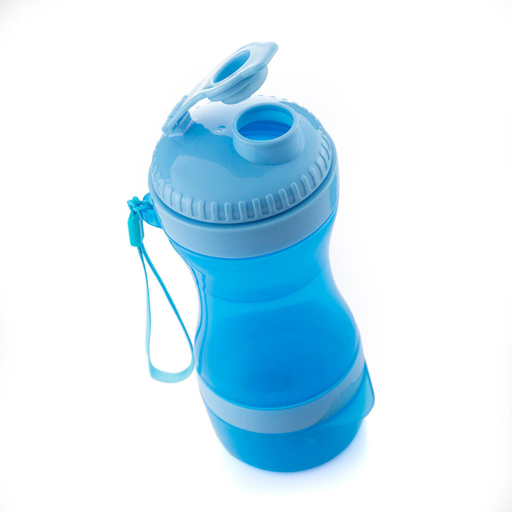 Botella 2 en 1 con recipientes para agua y comida para mascotas