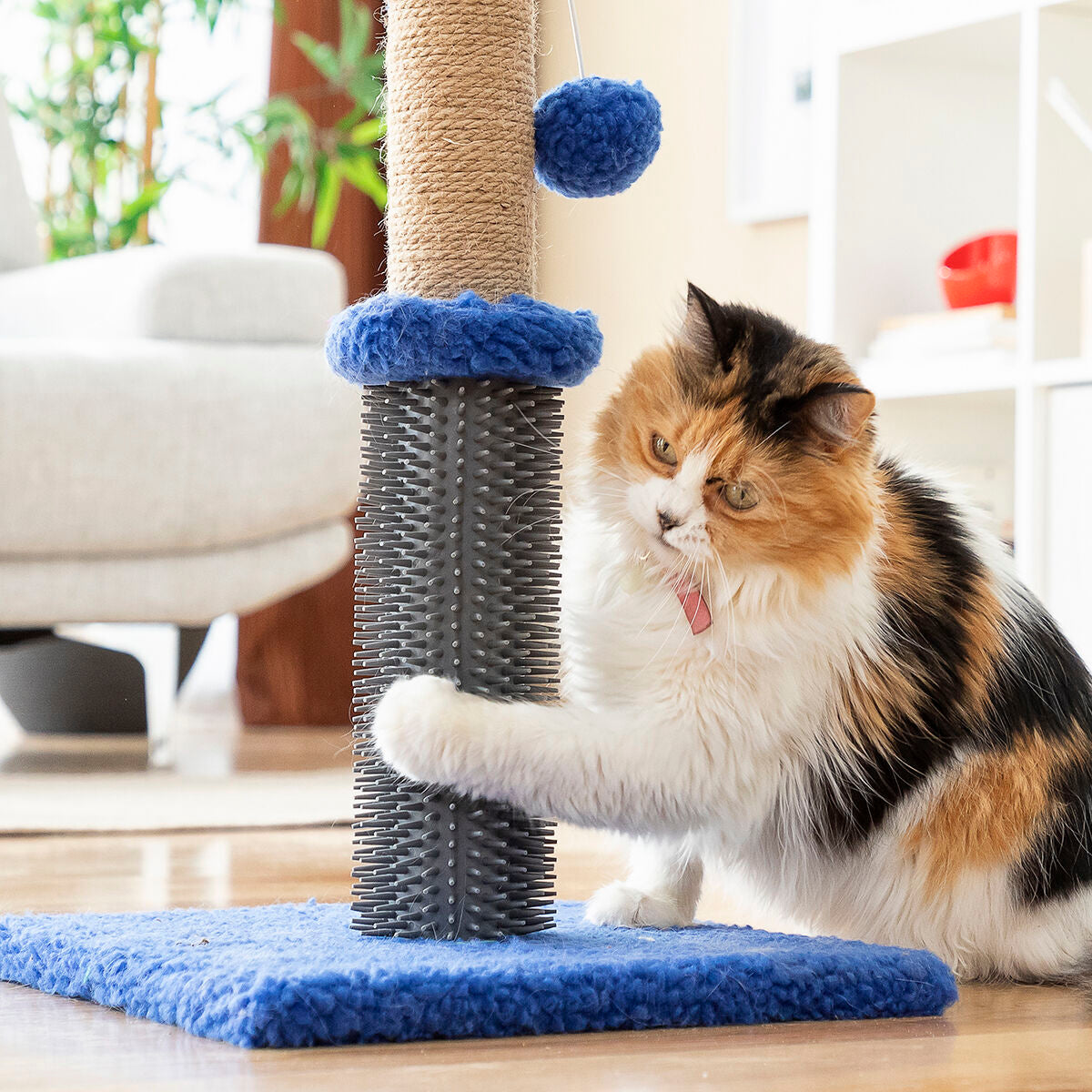 Poste rascador y masajeador para gatos con pelota Miausage InnovaGoods